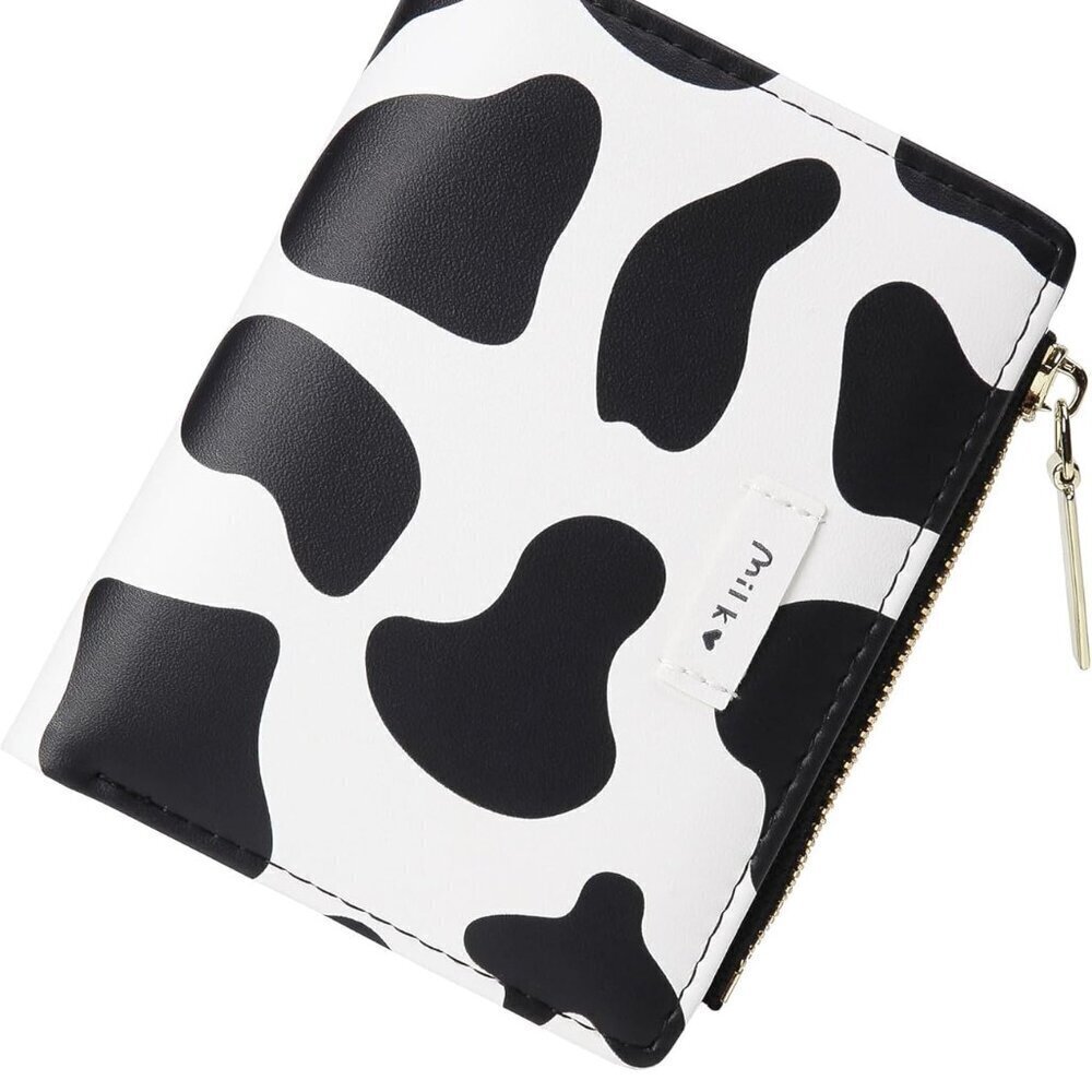Leather Bifold Wallet Small RFID Blocking Zipper Coin Purse for Women